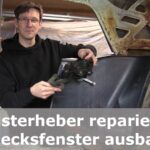 Fensterheber reparieren / Seitenverkleidung, Dreiecksfenster und Ornament demontieren